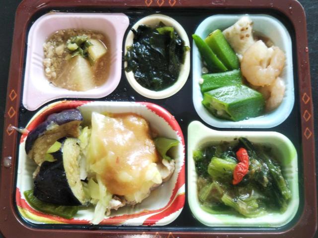 実食レビュー①豚肉の味噌炒めとオクラと海老の和風だし