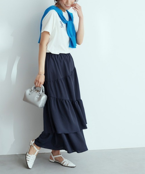 ③ティアードスカートコーデ