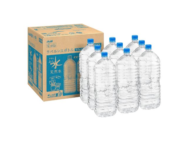 アサヒ おいしい水 天然水 ラベルレスボトル 2L×9本