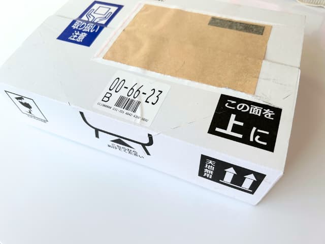 段ボールに入って届く