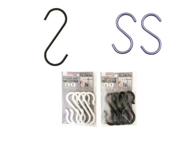 吊り下げ収納に欠かせない「S字フック」